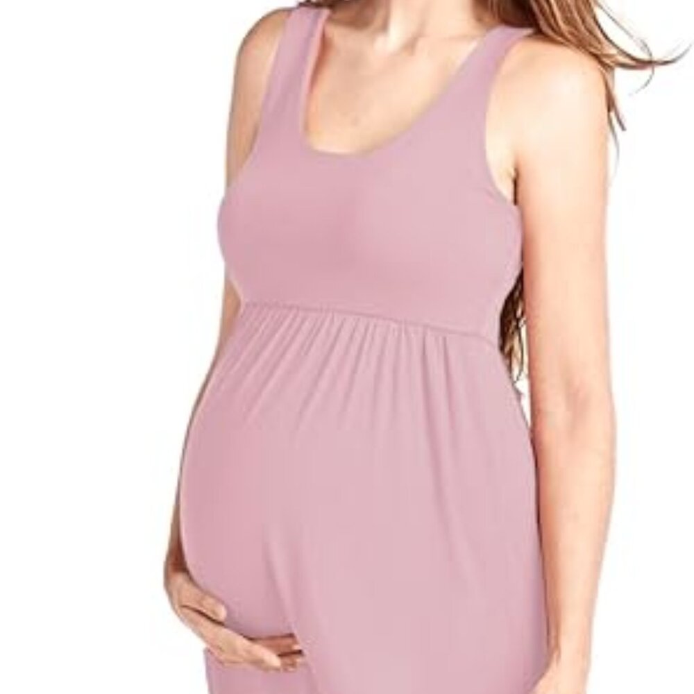 *Maternity* Women's Long Dress – Sleeveless Empire Waist
